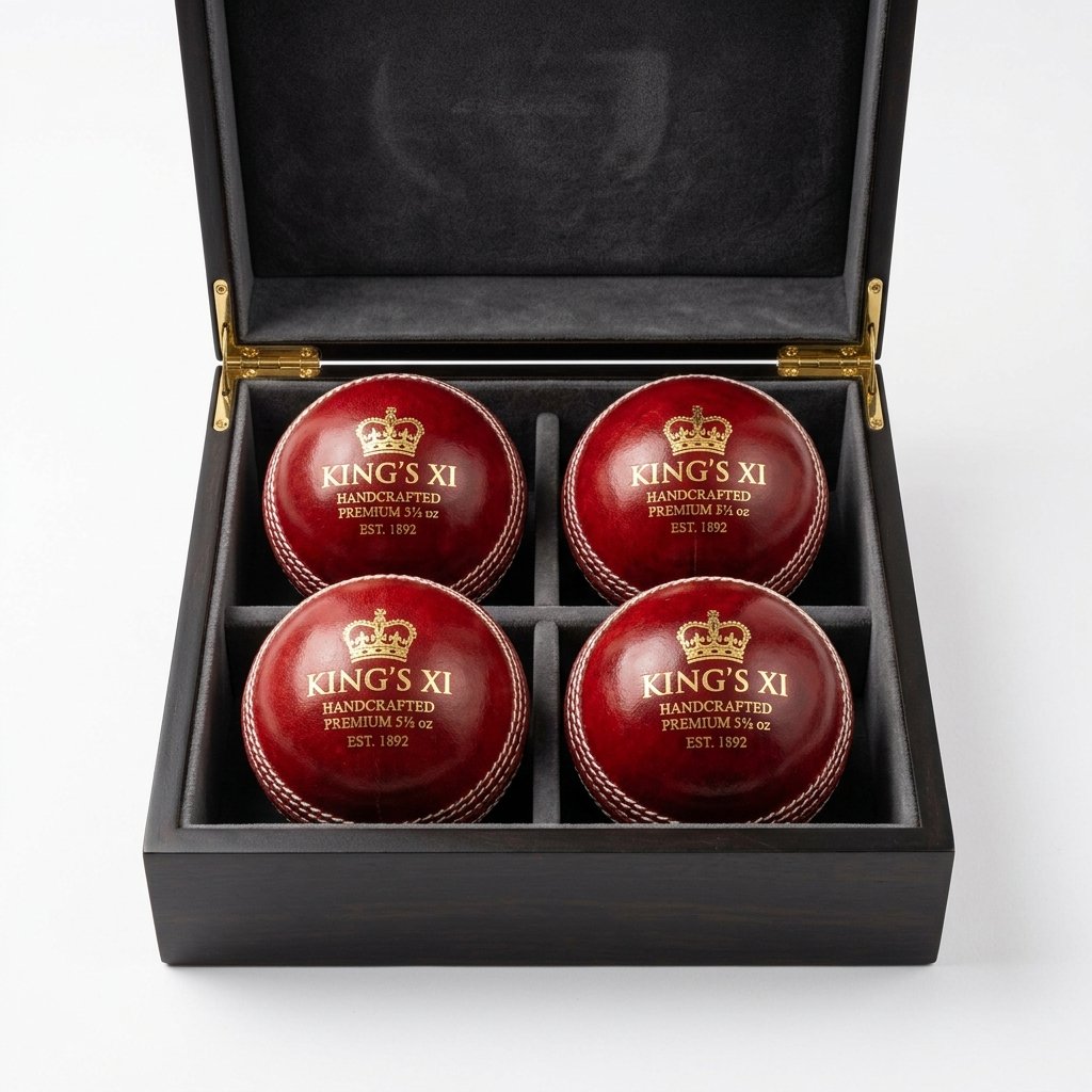 Boundary X 4-Piece English Leather Cricket Balls (Box of 4)